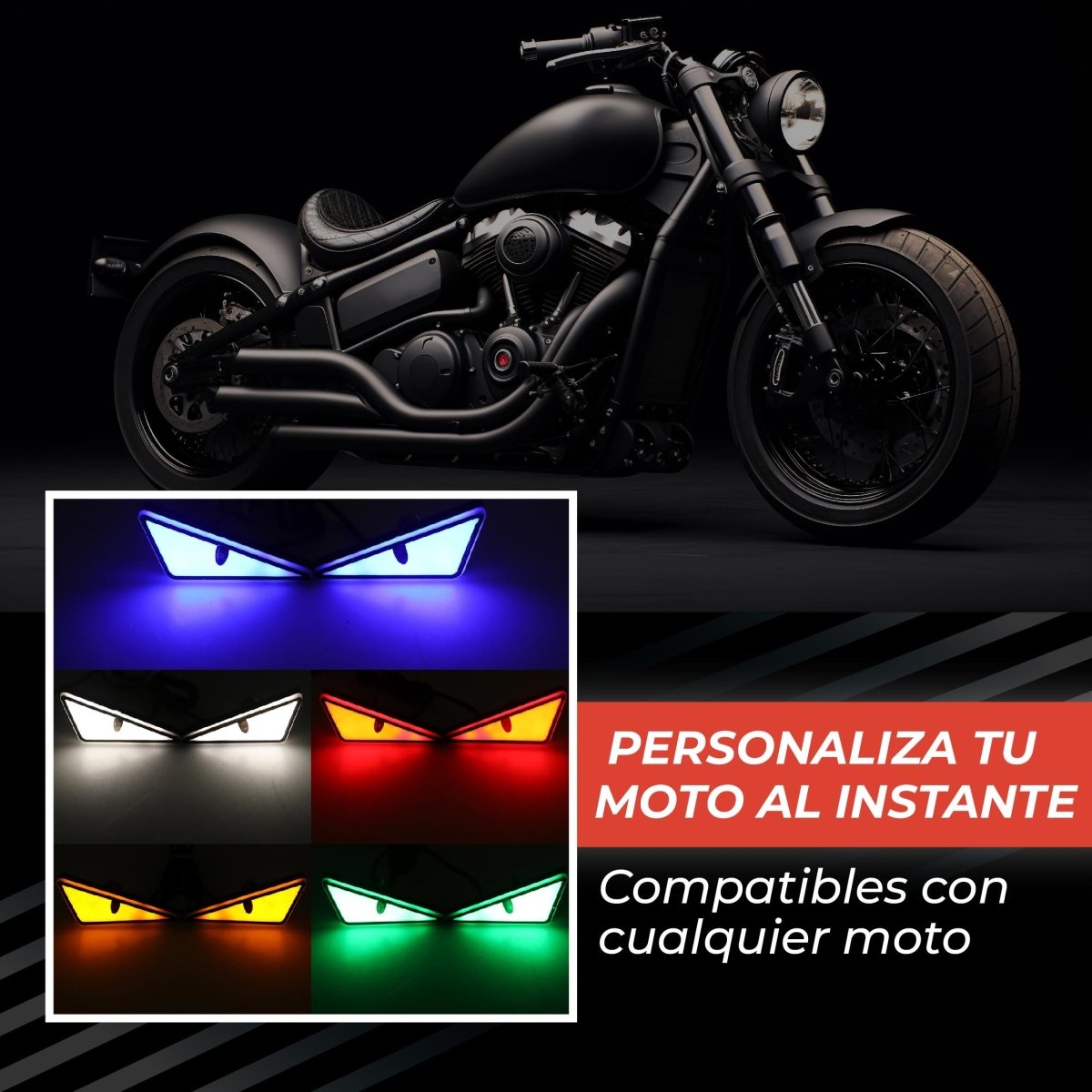 ojos led para moto - Mova